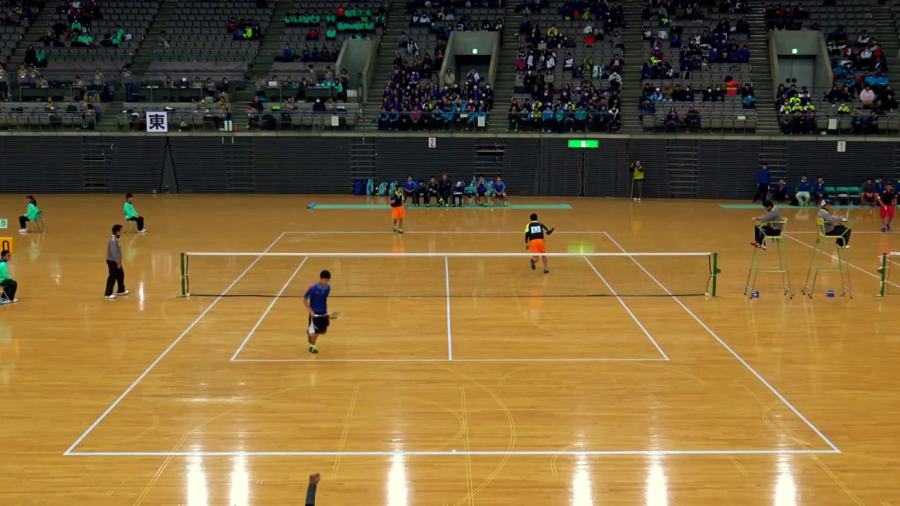2018東北高等学校インドアソフトテニス大会決勝第三対戦 澤田・荒木（羽黒）対　北野・岡安（東北）