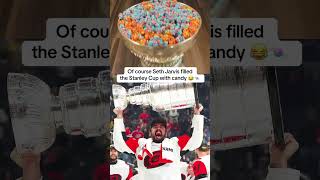 Seth Jarvis loves his candy 😂 (via @canes/TT)