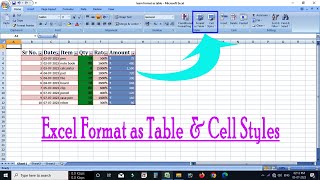 How to use Format as Table and Cell Styles in MS Excel [Class- 31]