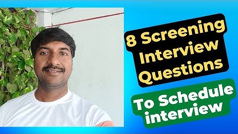 Screening Interview Questions to Schedule interviews | @byluckysir