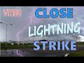 VR180 Thunderstorm close strike! Hail!