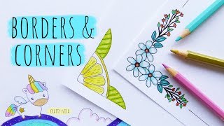 EASY BORDER & CORNER DESIGNS FOR PROJECTS (3)   PROJECT WORK DESIGNS How to DRAW a cute UNICORN