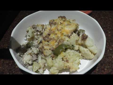 Low Carb Hamburger and Cauliflower Casserole