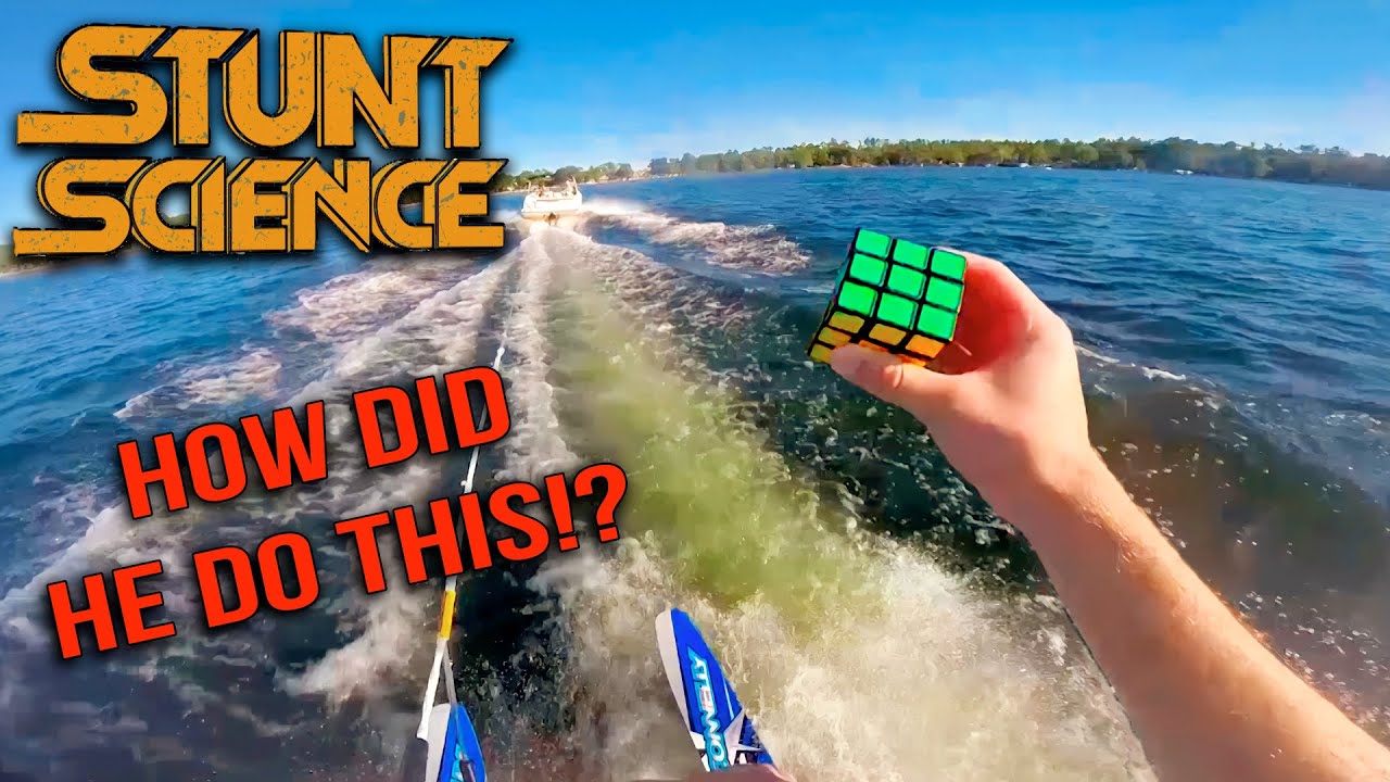 Solving a Rubik's Cube While Water Skiing!