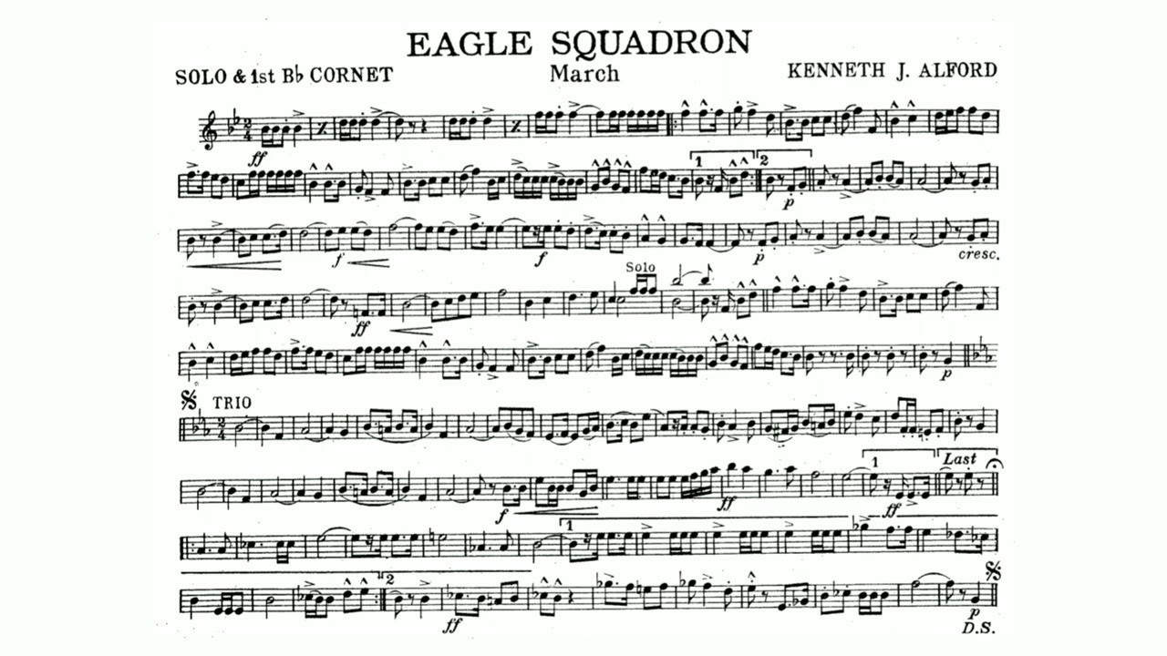 Eagle Squadron March by Kenneth J. Alfred - Solo or 1st B-flat Cornet