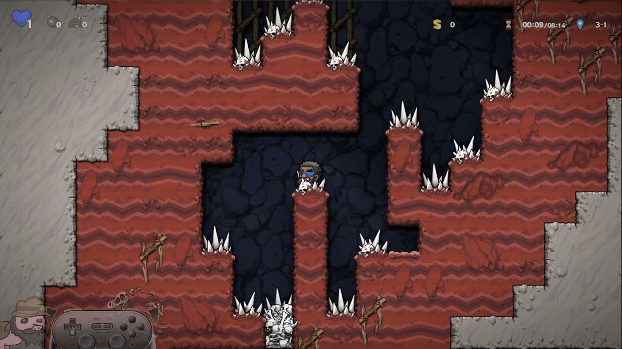 The first 9 levels of the Spelunker Trials, Blind Playthrough Part 1