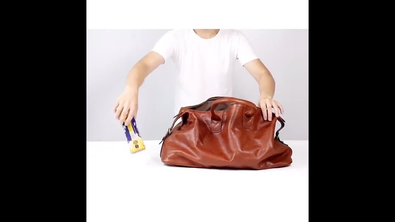 Retro Cow Leather Bag Business Travel Overnight One Shoulder Large Capacity Fitness Luggage L1004