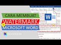 Cara Membuat WATERMARK di Word (Bisa WATERMARK Tulisan atau Logo)