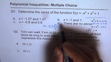 Polynomial Equations and Inequalities Multiple Choice A1 A2 - EDEXCEL - GCSE - SAT