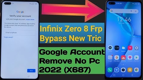 Infinix Zero 8 Frp Bypass (X687) Google Account Bypass No Pc New Trick 2022