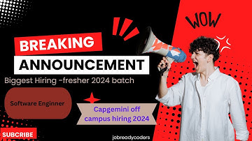 Capgemini Biggest Hiring  Software Engineer | OFF Campus Drive For  2024, 2025 Batch | Fresher Jobs