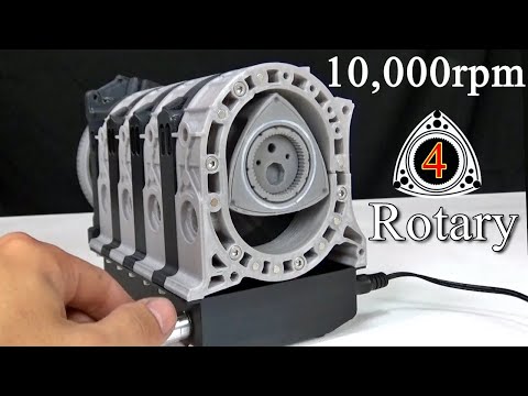 手作り模型1万回転まわせるか⁉【ロータリーエンジン組立てテスト】DIY Rotary Engine Model Build & Test