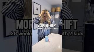 Realistic morning routine 💗 pregnant with 2 kids #shorts #morningroutine #morning #dailyroutine
