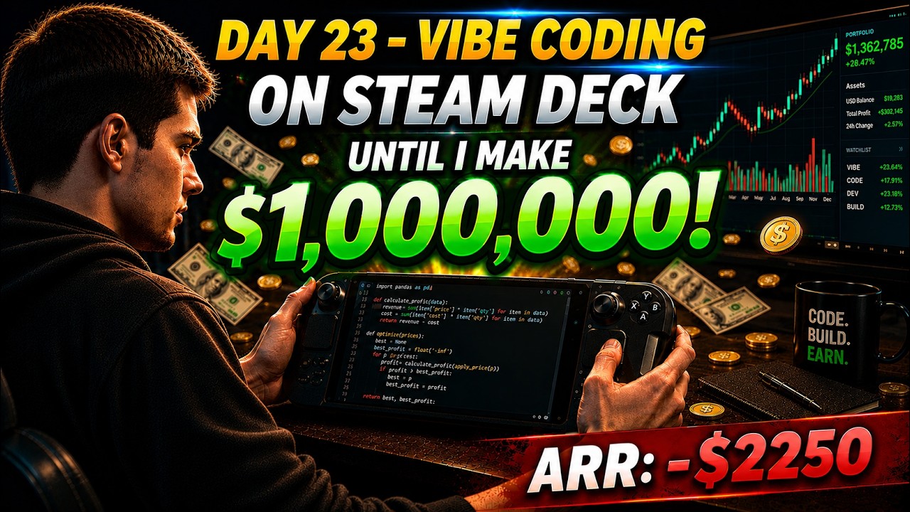 Day 23 - Vibe Coding On Steam Deck Until I Make $1,000,000 | ARR ...