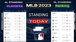 MLB standings Today ; MLB playoffs picture ; MLB wild card standings ; mlb standings 2023 ; AL ; NL
