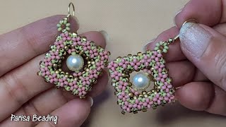 DIY Cubic Right Angle Weave (CRAW) Flower Earrings Tutorial 💐