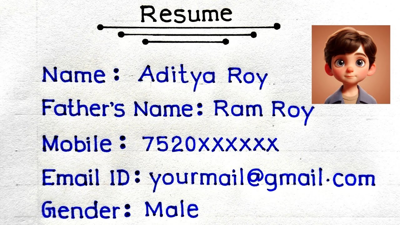 How To Write A Resume | Biodata Kaise Banaye | CV in English | Resume ...