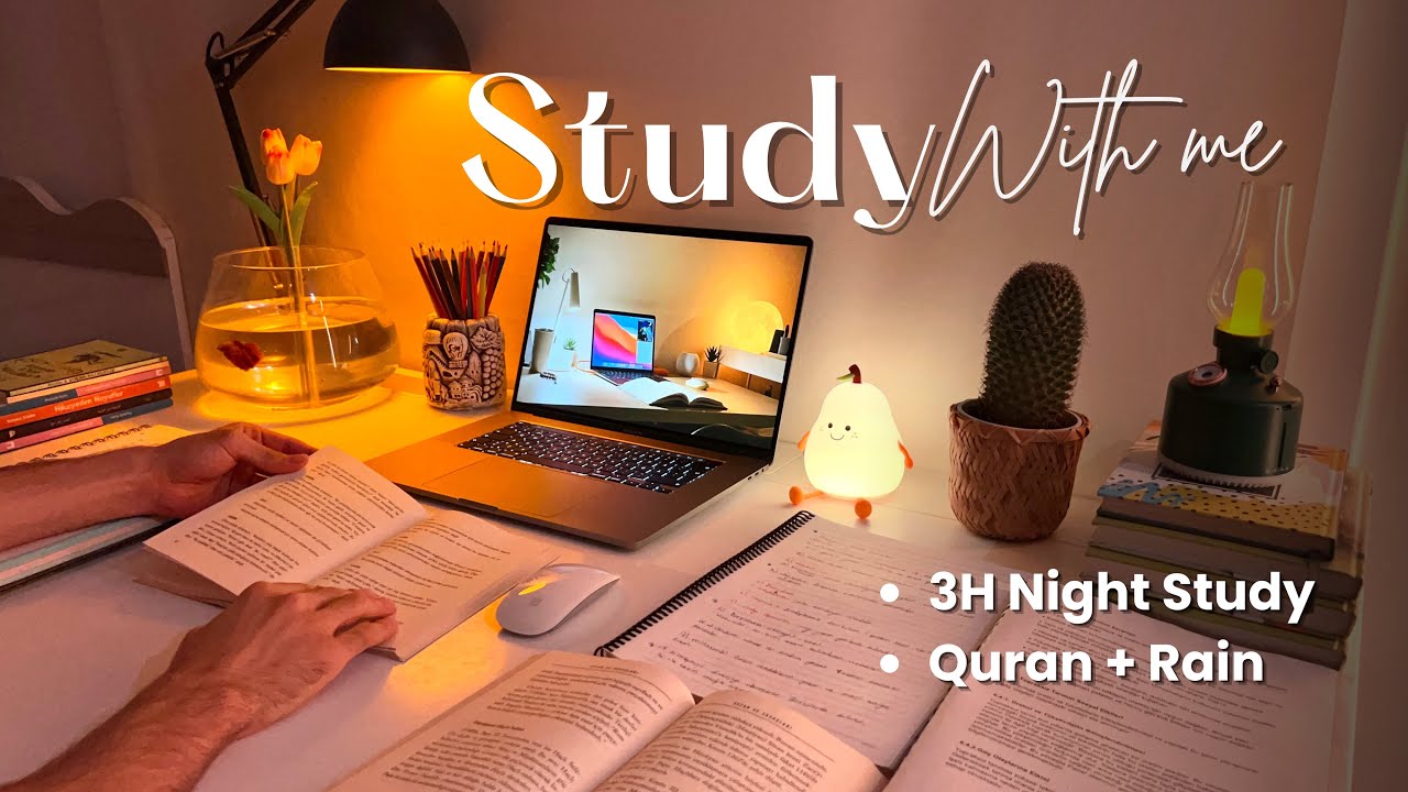 3-Hour Study With Me | Quran recitation | Study with me quran | pomodoro 50/10 | Study With Anwar