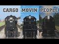Nw railway in trainz  cargo movin people