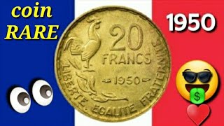 🔴 🔴 عملة فرنسية   GEORGES GUIRAUD 1950 / 20 francs     OLD COIN FRANCE