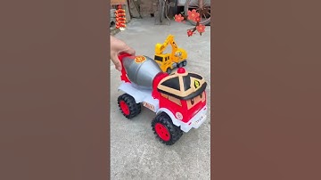 Toy trucks assembly P46, Poli mixer truck, surprise fire truck #shorts