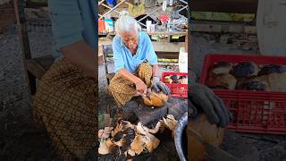 90-Year-Old Grandma Peels Hot Coconut #Shorts