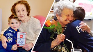 7-Year-Old 'Police Officer' Spreads Cheer at Nursing Homes
