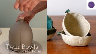 Throwing “Twin Bowls” from closed form on the potter’s wheel
