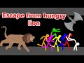 Stickman Survival Race: Escape From Hungry Lion!!