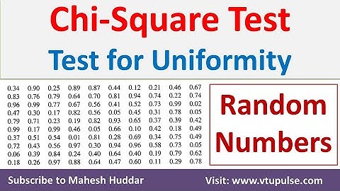 Chi-Square Test for Uniform Random Numbers Uniform Distribution Test for Uniformity by Mahesh Huddar