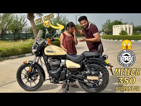 Surprising My Wife with Her Dream Bike | She Got Emotional & Cried | Royal Enfield Meteor 350
