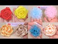 6 ways diy ribbon flowers collection  how to make ribbon roses  amazing ribbon rose craft ideas