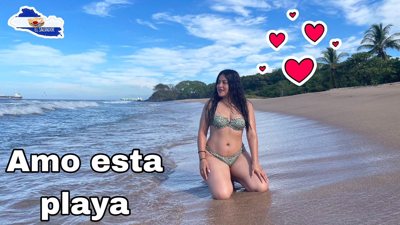 Bañándome en UN PARAÍSO en El Salvador 🇸🇻 Playa Los Almendros 2022 VIDEO 4K | Celinaz