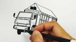 Truk Standing, Truk Terbang, cara Menggambar truk Truk Standing, Truk Terbang, cara Menggambar truk
