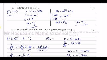 [1] A2 (IAL) Pure Mathematics (P4)  Solomon B Q7   Parametric Equations