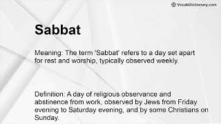 Sabbat Meaning
