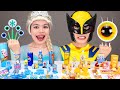 青色フード Vs 黄色フード チャレンジ | ASMRモッパン エルサ姫 vs 黄色いウルヴァリン