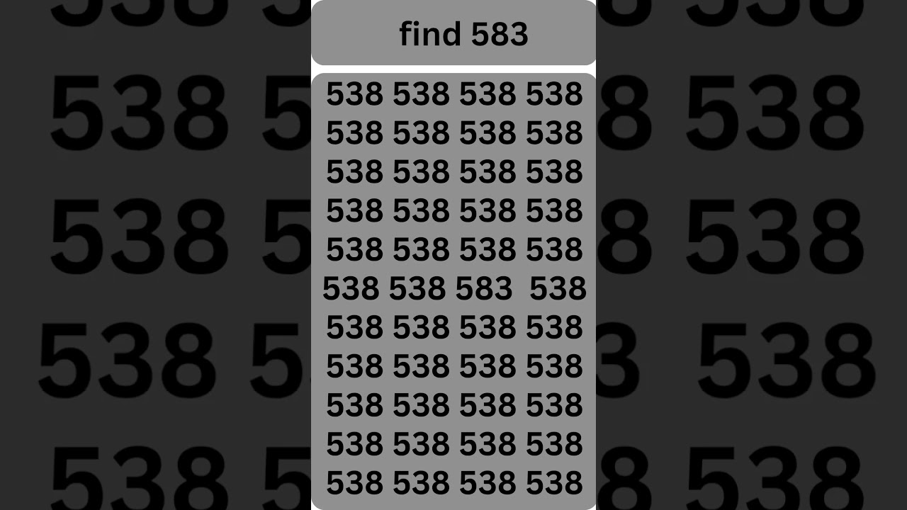find 583 only smart can detect.