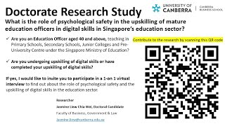 Doctorate study Psychological safety & upskilling of mature workforce in digital skills in Singapore