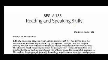 IGNOU BEGLA 138SOLVED ASSIGNMENT 2023-24 / BEGLA 138 ASSIGNMENT JULY 2023 / PDF WATSAPP 8228091239