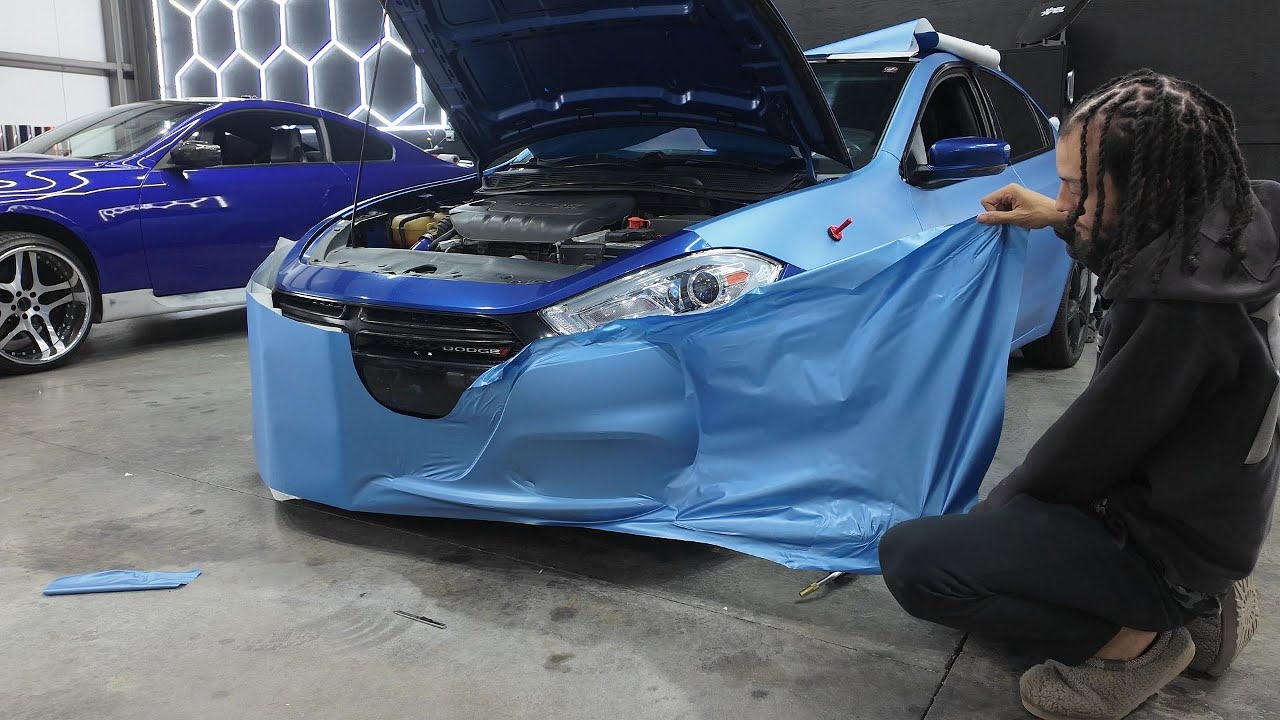 Light Blue Vinyl Wrap install