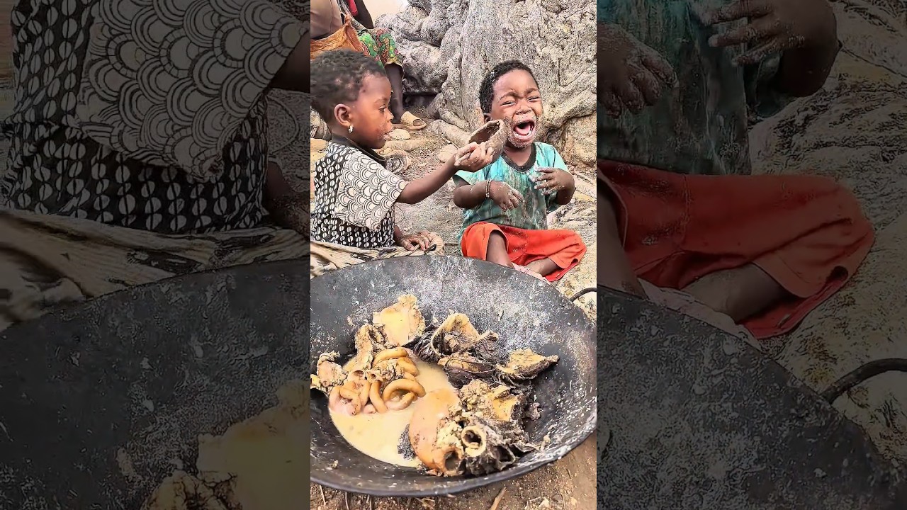 Tribal Girl Prepares Food and Shares with Community | African Bush Life.