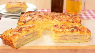 Pastel de Patata con Jamón y Queso | Muy Fácil de Hacer ¡TE SORPRENDERÁ!