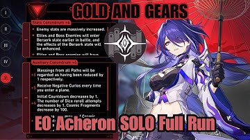 E0 Acheron Erudition Path Solo SU: Gold and Gears Conundrum 12 Full Run HSR | Honkai: Star Rail 2.5