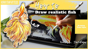 How to draw realistic fish-Ipad procreate tutorial-Digital drawing- Fish of hope【DRAWING TIME-LAPSE】