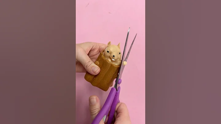 Cutting a squirrel fidget toy with ​⁠@MrsBench