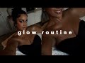 My CHEST &amp; body GLOW routine! airbrushed, shiny, and gorgeous look