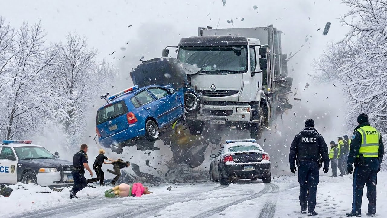 Idiots With Diesel Trucks: Ice Road Madness Caught On Camera | EXTREME Winter Driving Fails #14