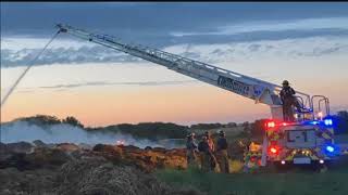 Massive hay fire erupts in Saline County