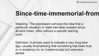 Since-time-immemorial-from-time-immemorial Meaning